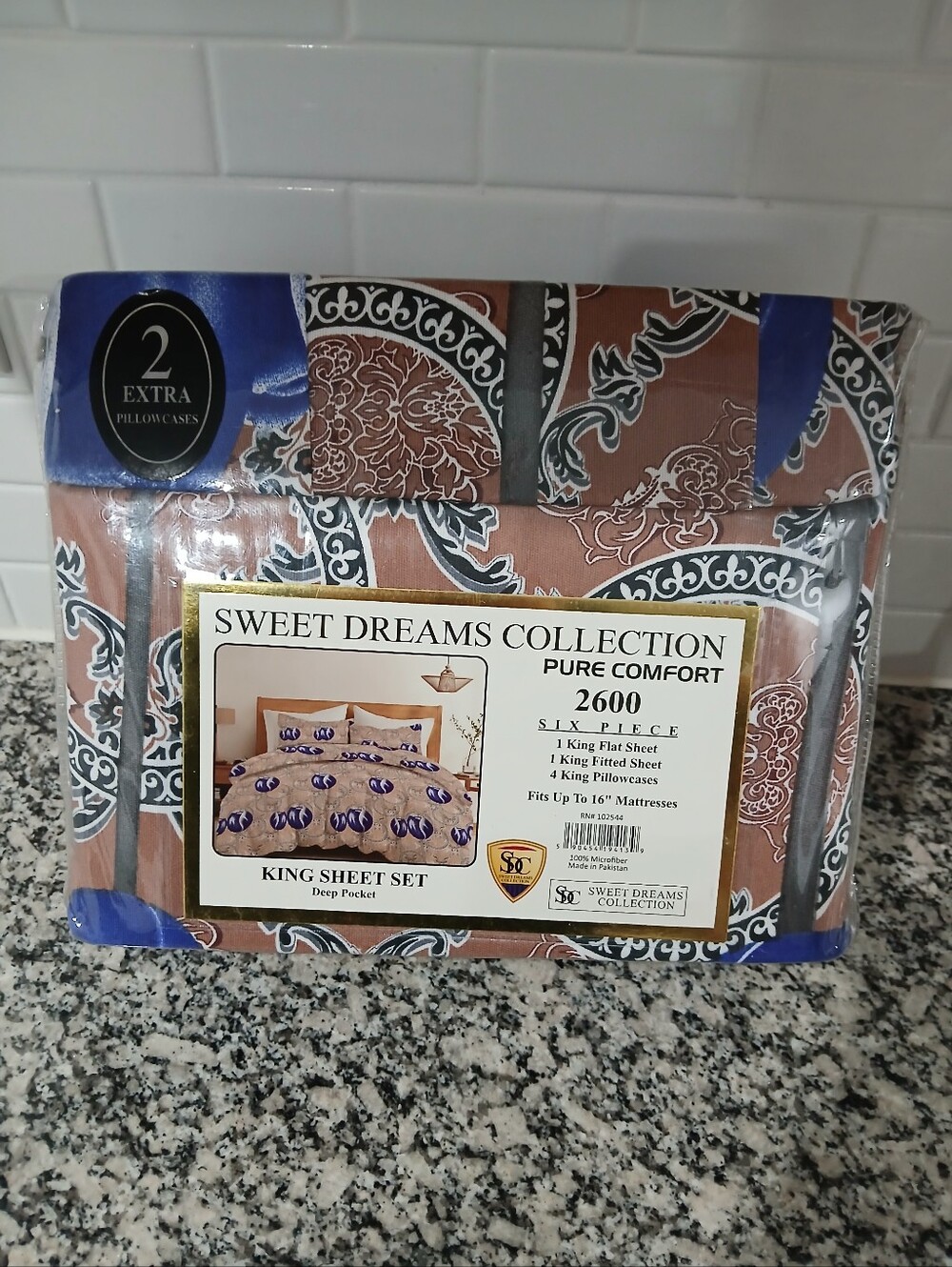 Sweet Dreams King Sheet Set in Rust and Cream Floral
